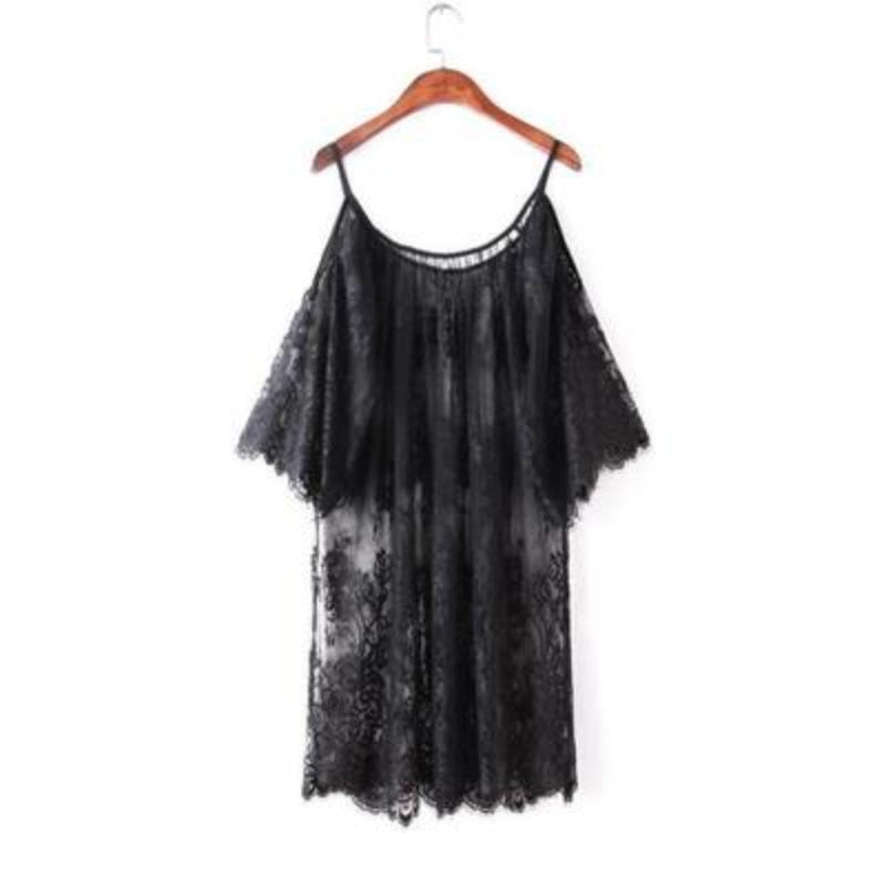 Beach Cover Up Pareo Playa Coverup Dress Vestido Livre Swimsuit Wear Swimwear White Lace Women Beachwear