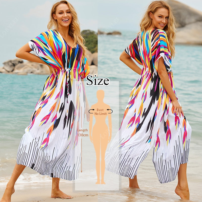 Beach Cover up Kaftans Sarong Bathing Suit Cover ups Beach Pareos Swimsuit Cover up Q641 One Size