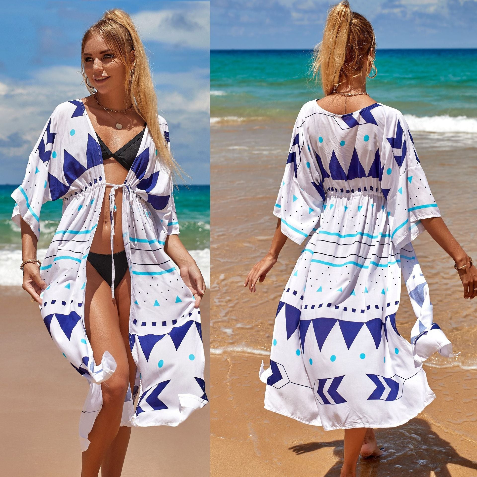 Beach Dress Sarong Cover-up Swimwear Bobe de Plage Pareo Beach Cape Tunic Bathing suit cover ups Saida de Praia Bikini cover up WTBU One Size