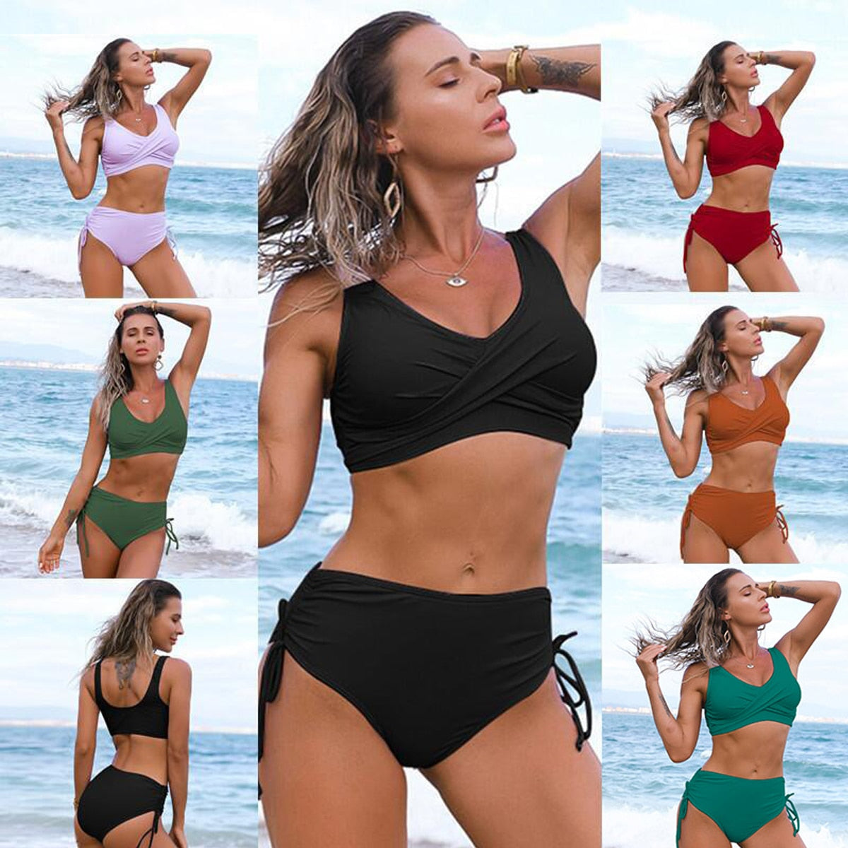 Bikini Set Push Up High Waisted