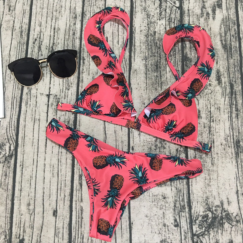 Bikini ruffle swimsuit Pineapple