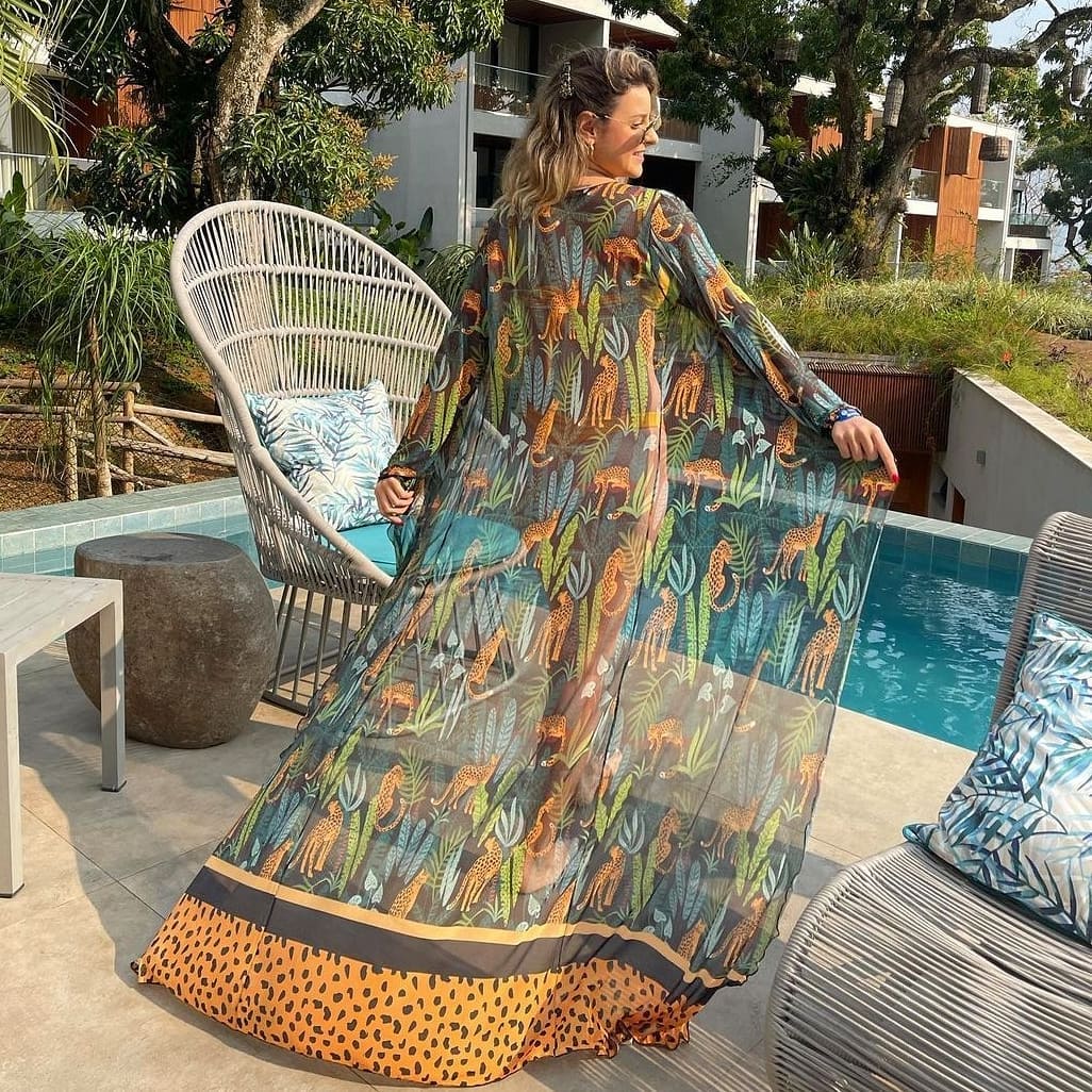 Blue Eyes Bikini Beach Cover up Tunics for Beach Long Kaftan Bikini Cover up Robe de Plage Sarong Beach Swimsuit cover-ups TZ21133D80 One Size