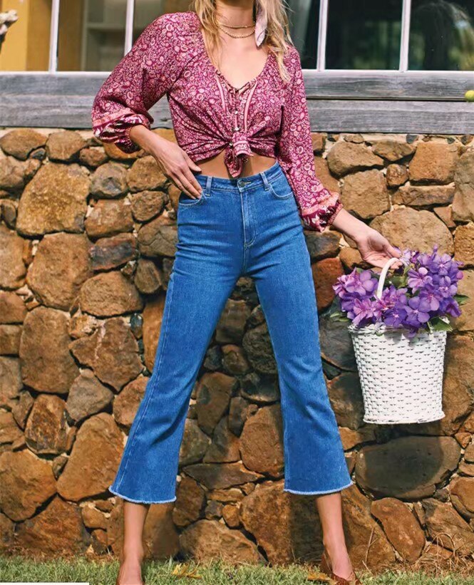 Bohemian Lacing up O neck Floral Print Cotton Shirt BOHO Holiday Women Single-Breasted Long Sleeve Blouse Causal Tops Beach