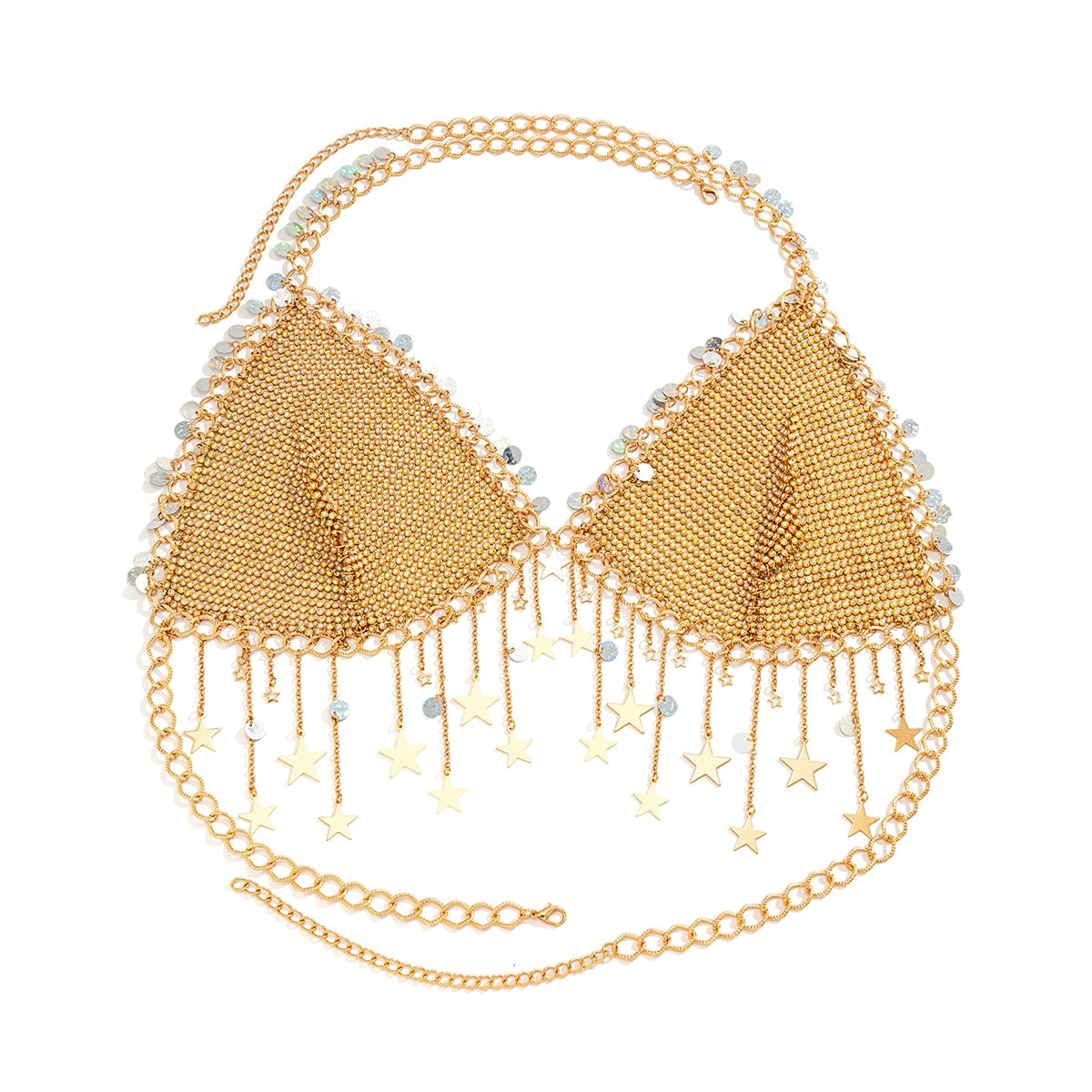 Boho Sexy Lingerie Women Body Bikinis Tassel Bra Chain Summer Beach Dancewear Festival Accessories Body Jewelry New