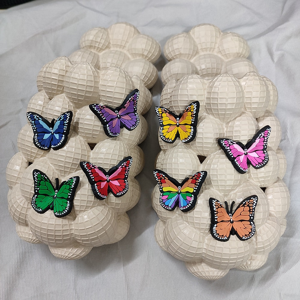 Bubble Slides With Charms For Women Fashion Chain Inspirational Quotes Bubble Sandals - House Slippers Platform Shoes for Men