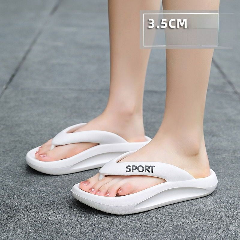 Casual Platform Non-slip Flip Flops Shoes 2024 Summer New Fashion Bathroom Home Slippers Womens EVA Indoor Slides Sandals 19-White