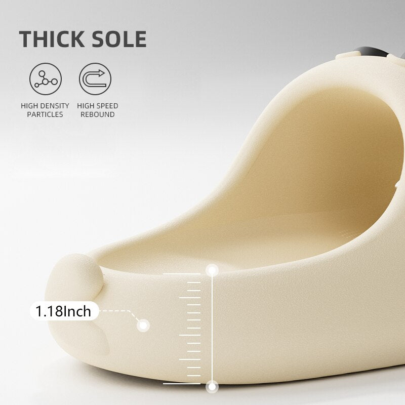 Catroon Dog Outdoor Home Slippers Thick Soled Non Slip Slides Bathroom Indoor Summer Comfy Shoes