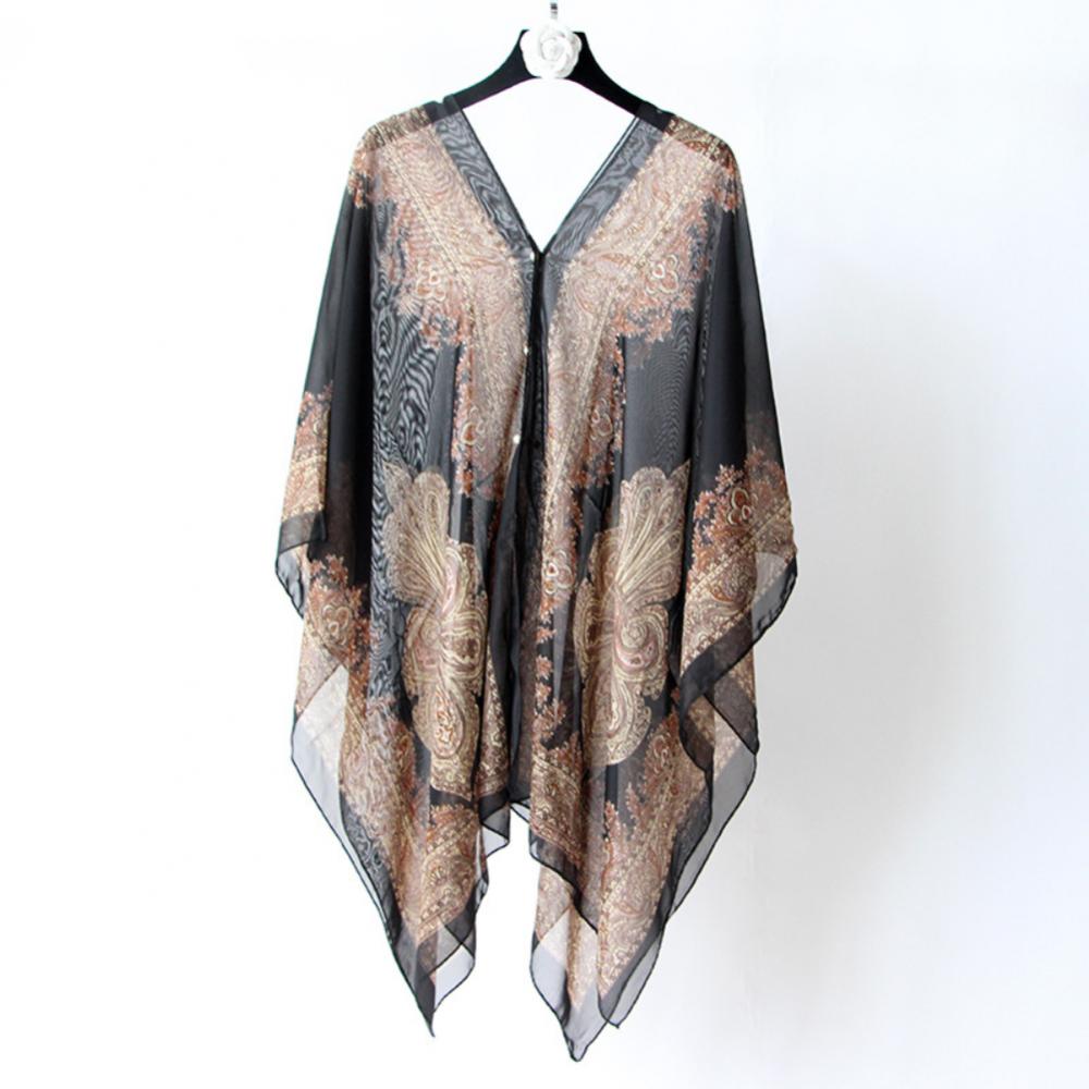 Chiffon Beach Cover Up Kaftan Beach Tunic Dress Bikini Cover Up