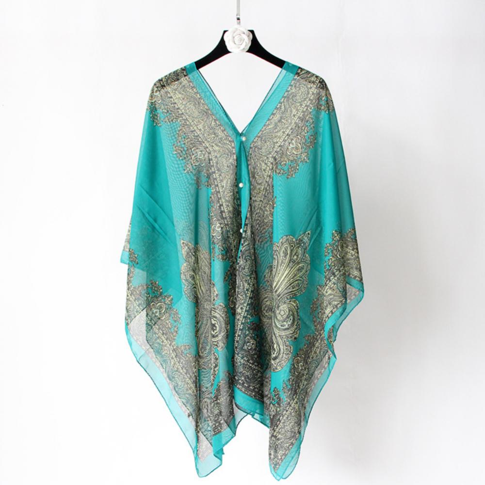 Chiffon Beach Cover Up Kaftan Beach Tunic Dress Bikini Cover Up