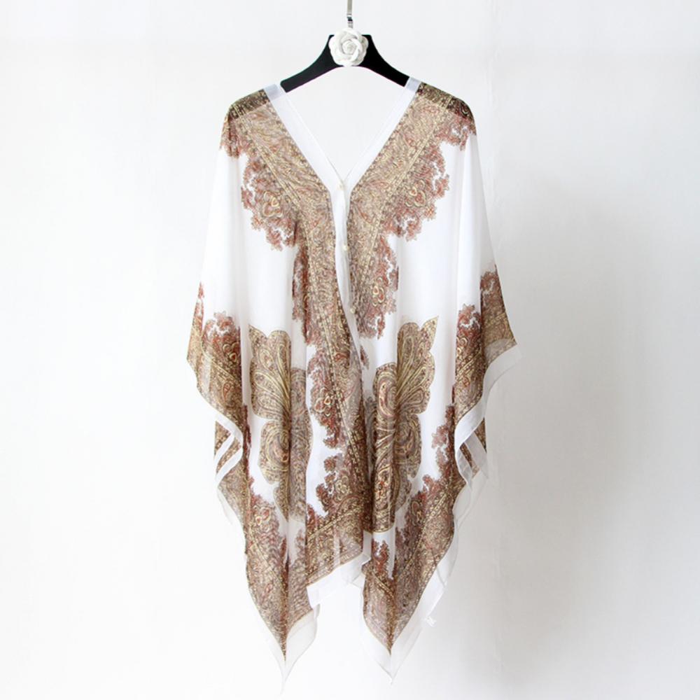 Chiffon Beach Cover Up Kaftan Beach Tunic Dress Bikini Cover Up