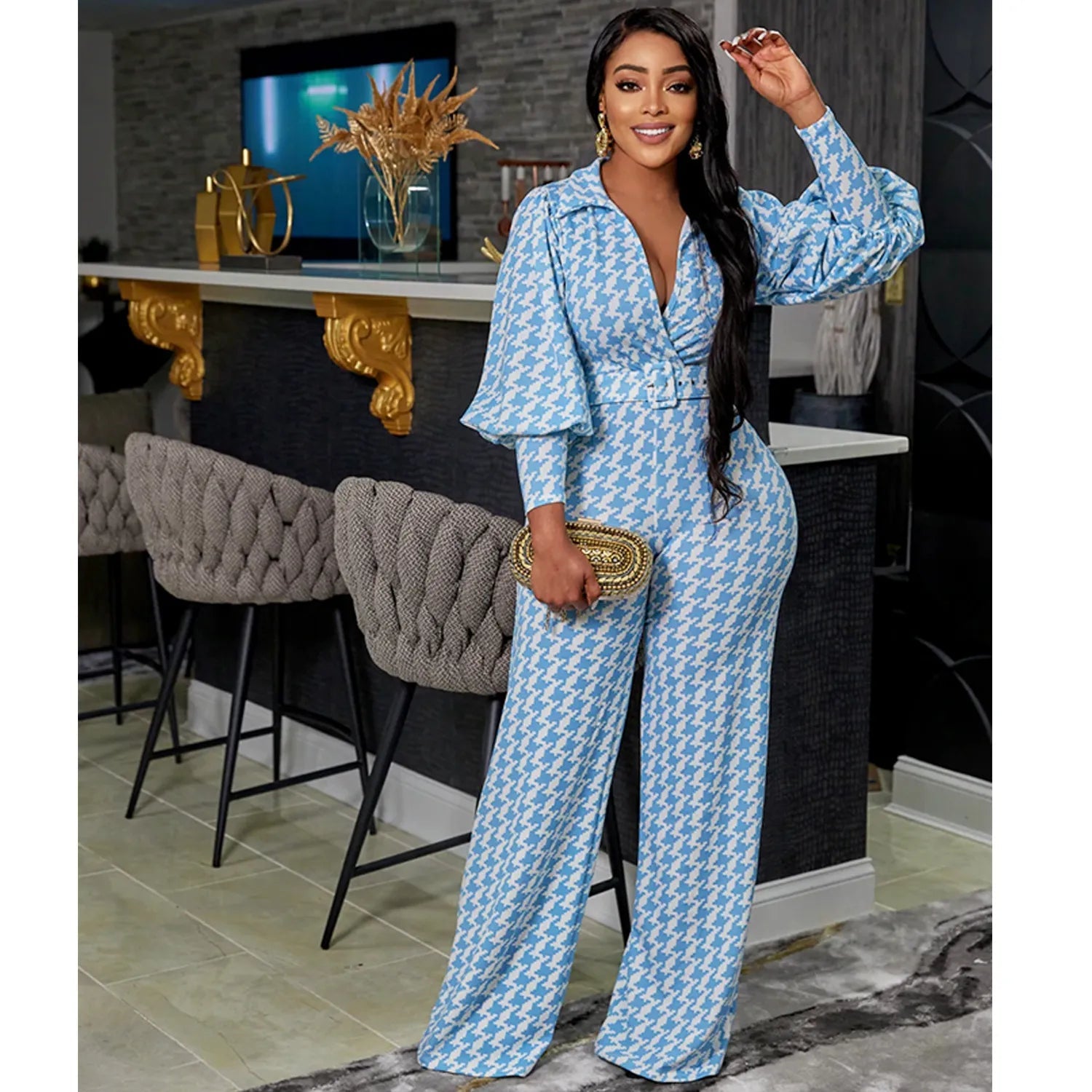 Clothing Luxury Spring Autumn Matching For Women Grid Print Two Pieces Sets Womens Outifits Top And Pants Suits