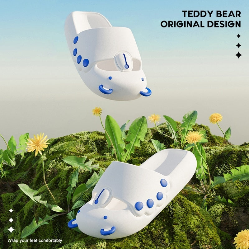 Cloud Soft Bear Slippers Couple Home Outdoor Slipper Summer Beach Bedroom Shoes Ladies Thick Bottom Sandals