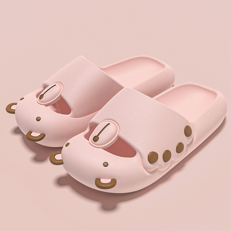 Cloud Soft Bear Slippers Couple Home Outdoor Slipper Summer Beach Bedroom Shoes Ladies Thick Bottom Sandals
