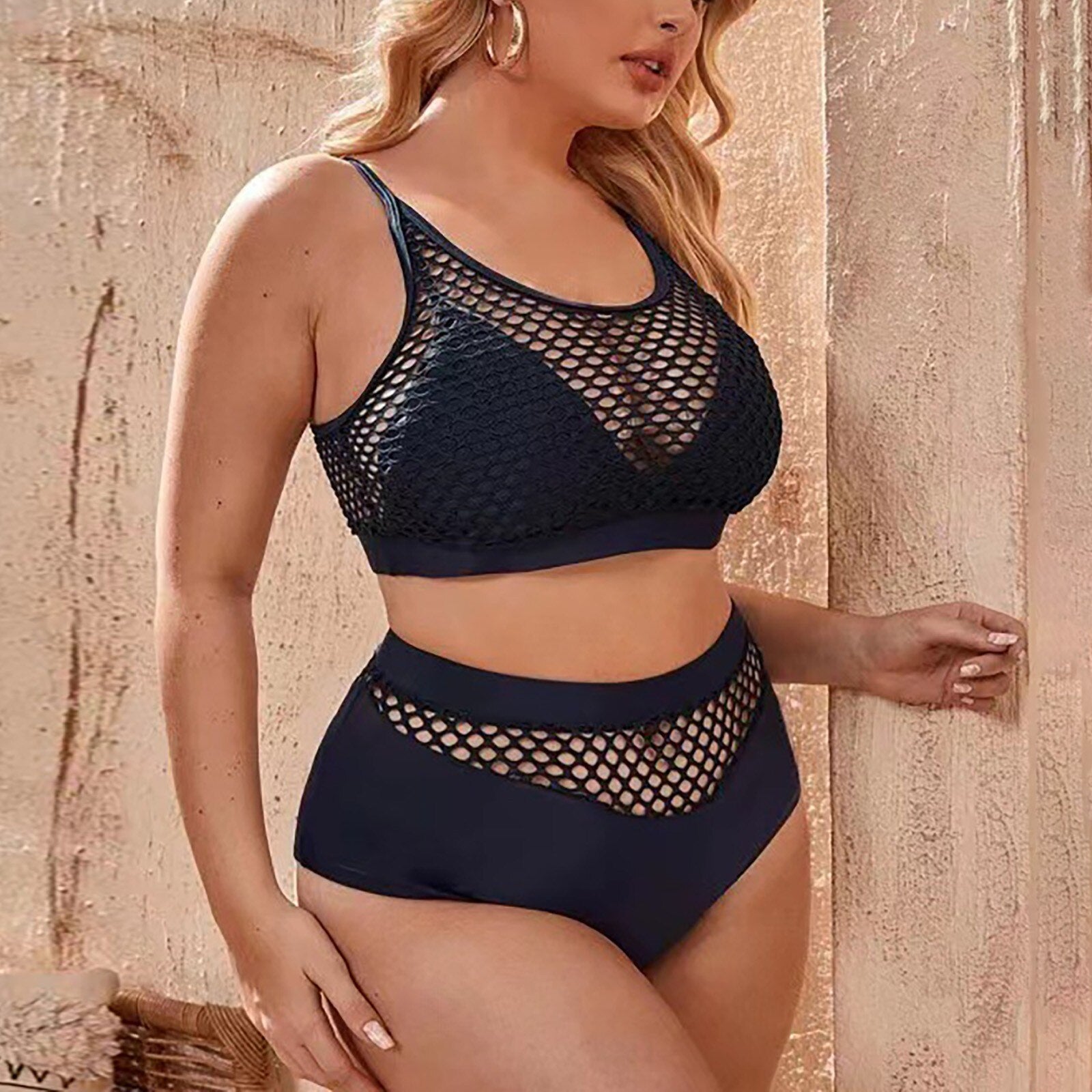 Cotton Hollow Out Mesh Swimsuit Fashion Beach Bikini Swimsuit