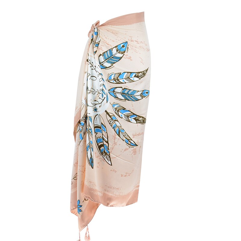 Cotton Linen Women Beach Cover Up Sarong Swimsuit Cover-Up Long Sarong Wrap Pareo With Tassel Bikini Sarong 5 180-100cm