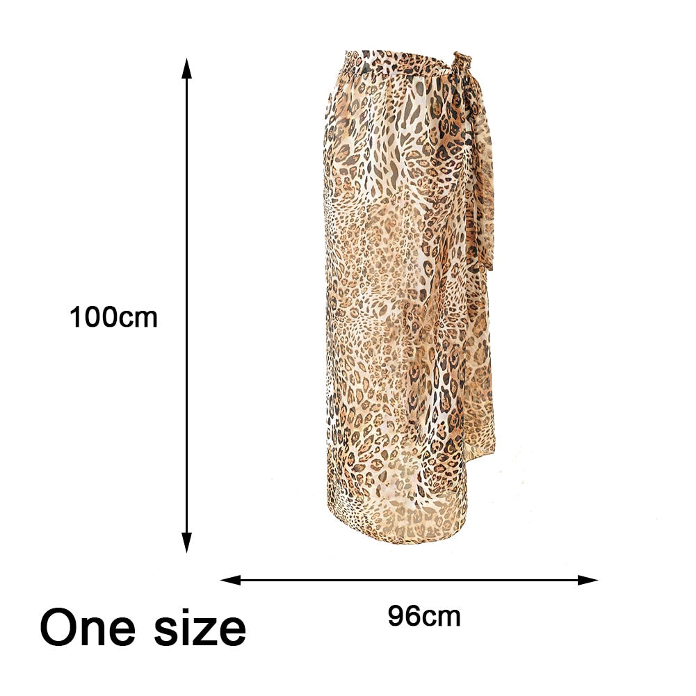 Cover Up Sheer Beach Transparent Chiffon SwimWear Wrap Skirt Long Maxi Skirt Side Split Skirt Sarong Pareo