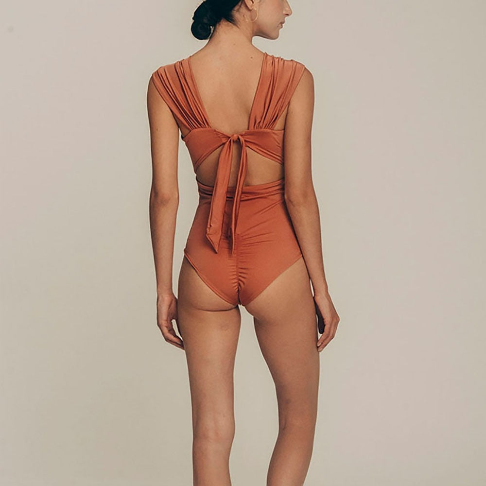 Cutout Sexy One Piece Swimsuit Brazilian Biquini Set Floral Print Swimwear Women Bathing Suit Beach Solid Push Up Micro