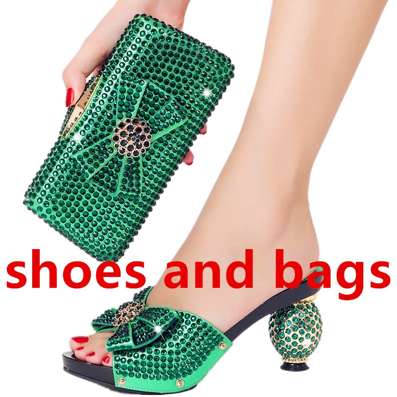 Diamond Ladies Slippers 2022 New Popular High Heels Spring Summer Plus Size Suitable for Wedding Party Birthday Ball Wear shoes and bags 5