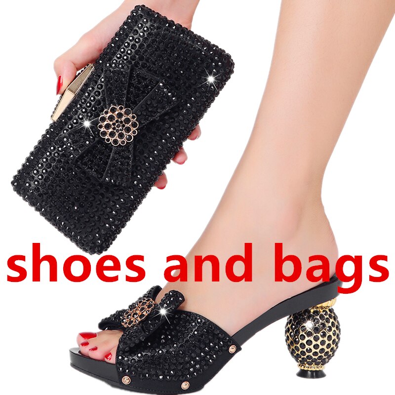 Diamond Ladies Slippers 2022 New Popular High Heels Spring Summer Plus Size Suitable for Wedding Party Birthday Ball Wear shoes and bags 3