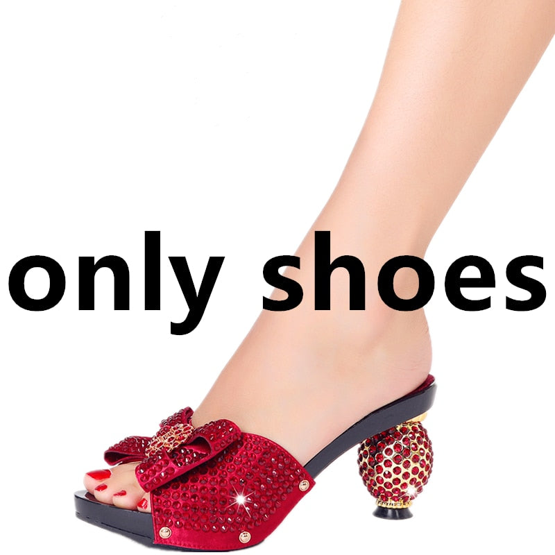 Diamond Ladies Slippers 2022 New Popular High Heels Spring Summer Plus Size Suitable for Wedding Party Birthday Ball Wear shoe 5