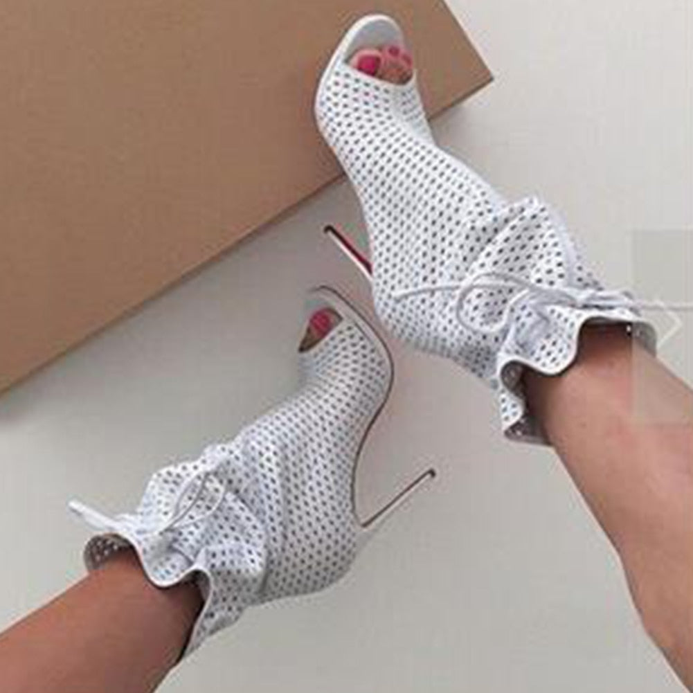 DoraTasia 2020 brand new hollow big size 34-47 customized boots women Shoes Woman thinhigh Heels Shoes women summer boots