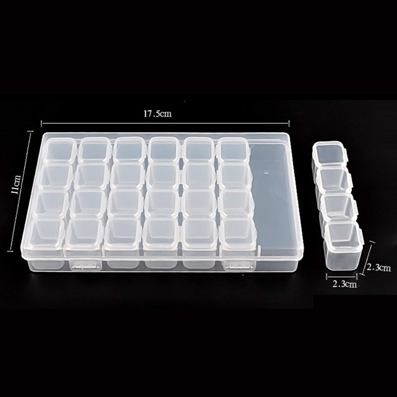 Double-layer Nails Art organizer box storage Tool Rectangle Storage Box Pen brush Polishing Nail Buffer Files Plastic Container