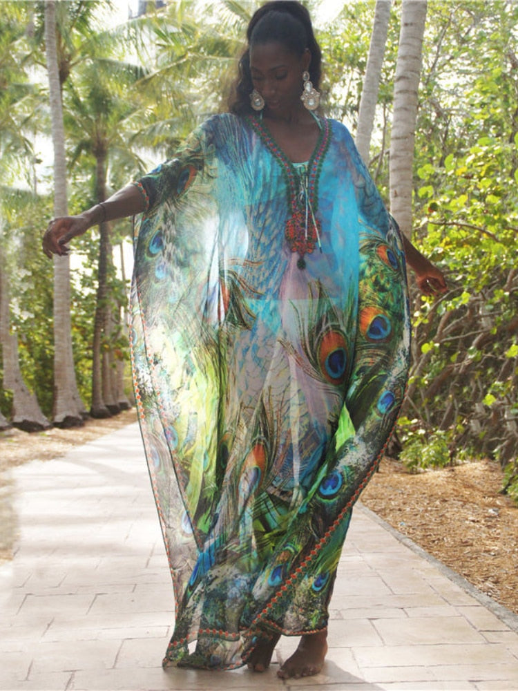 Dresses Robe de Plage Vestidos Playa Bikini cover up Pareos de Playa Mujer Beachwear Q1041 One Size