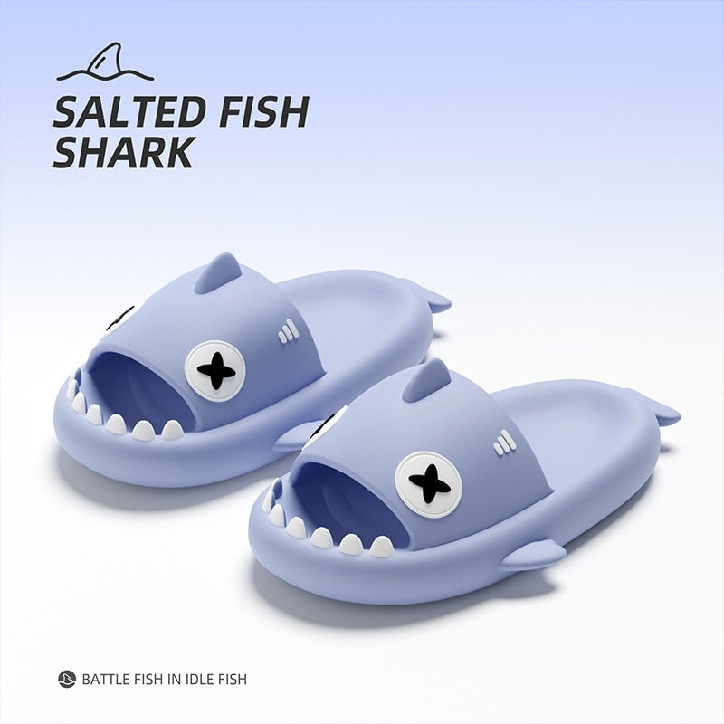 EVA Summer Women Slippers Cute Catroon Shark Shape Slides Outdoor Cloud Soft Home Bathroom Sandals
