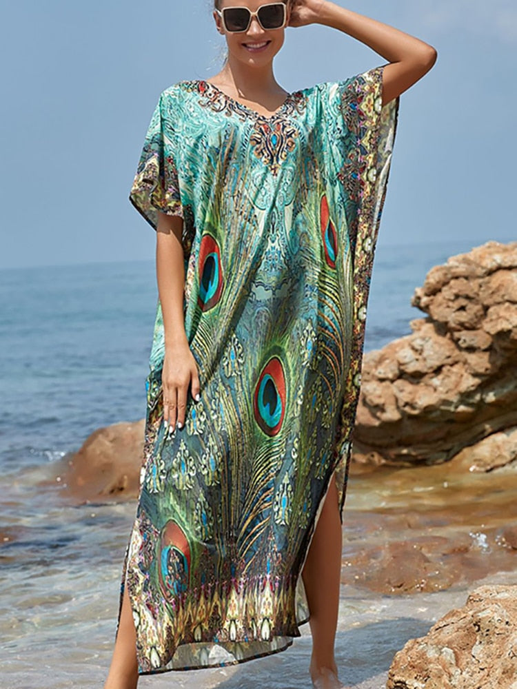 Easy Dry Beach Cover Up Robe Plage Pareo Print