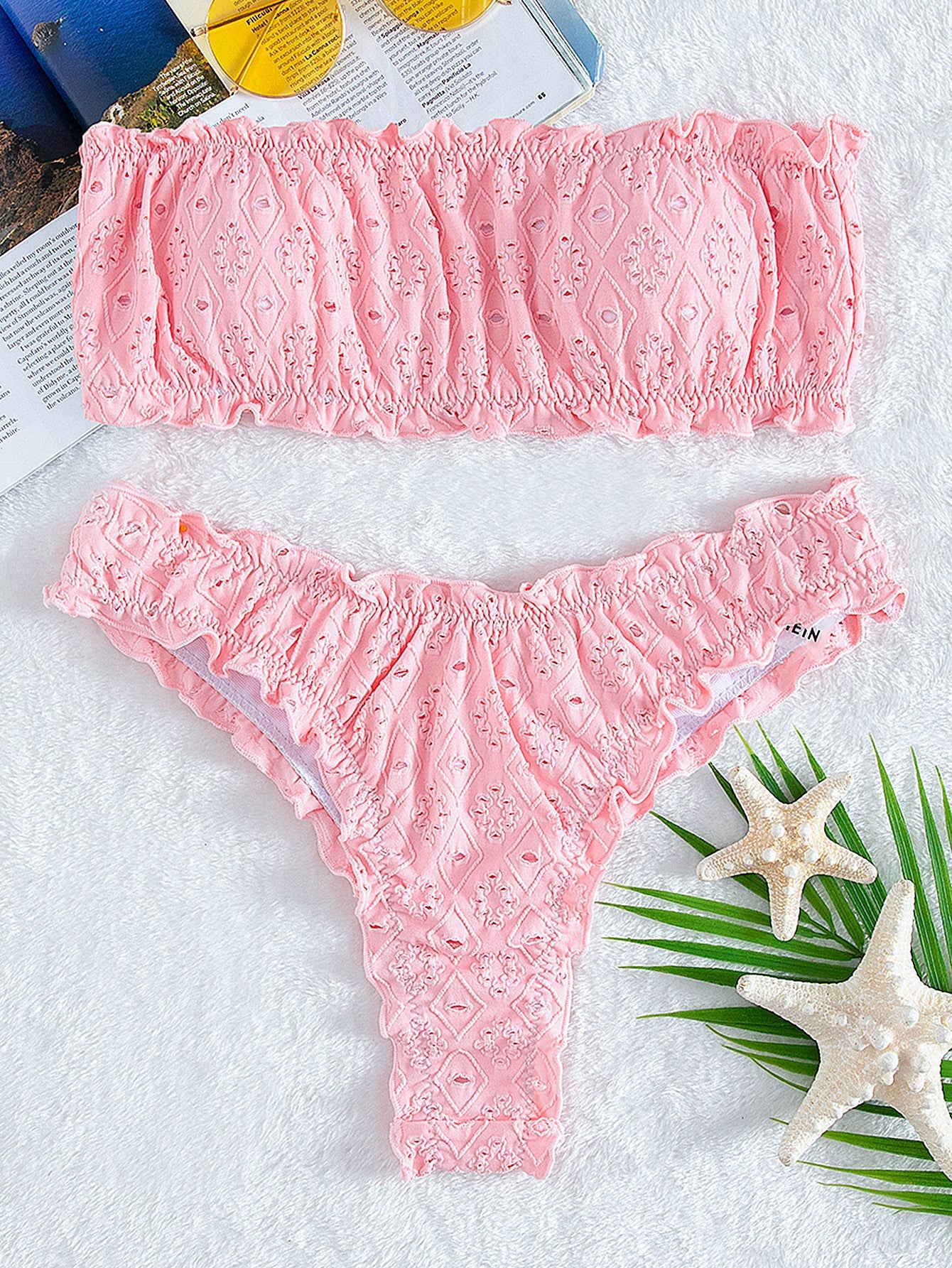 European And American Bikini New Sexy Split Swimsuit Pink