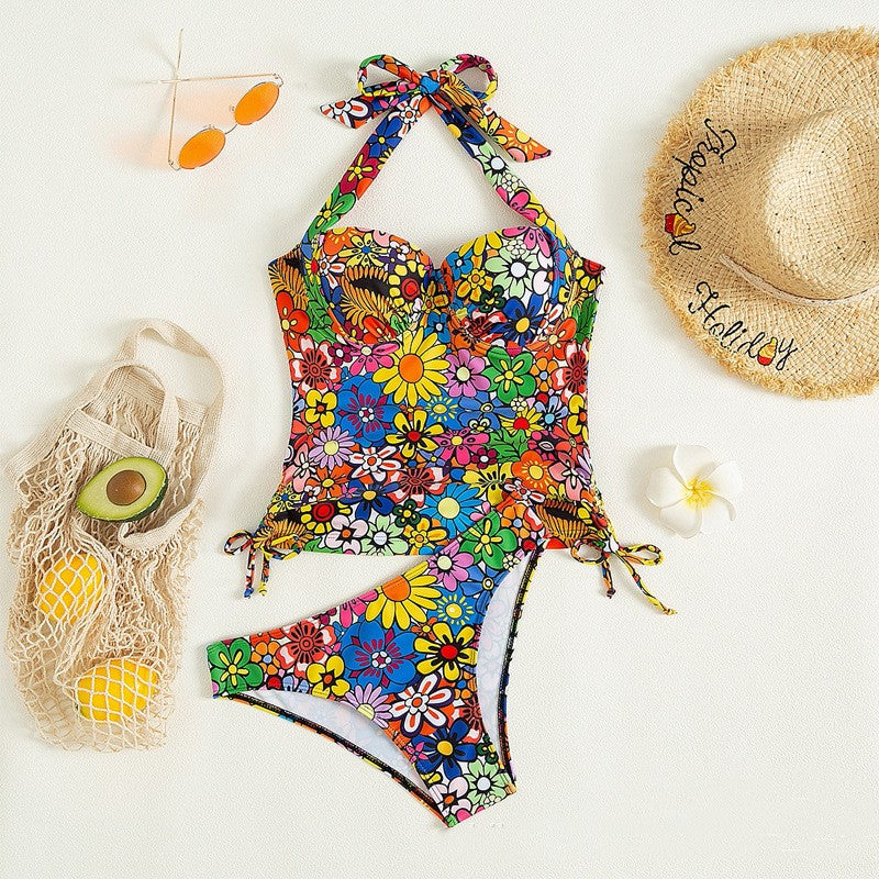 European And American Bikini Split Swimwear Polychrome