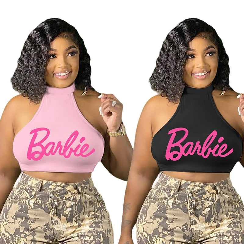 Fahion Ladies Suspenders Barbie Letter Printed Sexy Tube Top Camisole Y2K Girls Women Sleeveless Tops Summer Vest Gifts