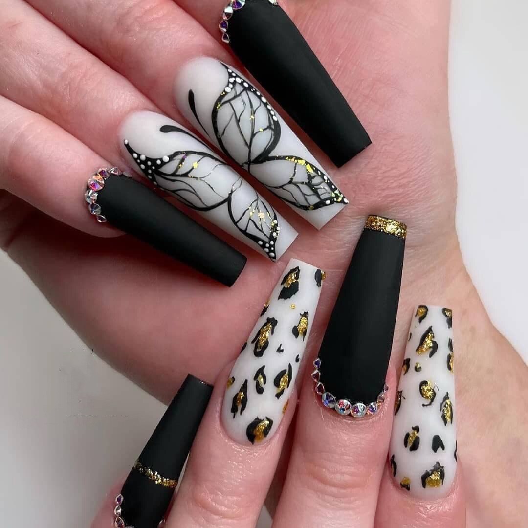 Fake Nails Heart Pattern Full Cover Fake Nails DIY Glue Press On Nails Nail Supplies For Professionals JP1451