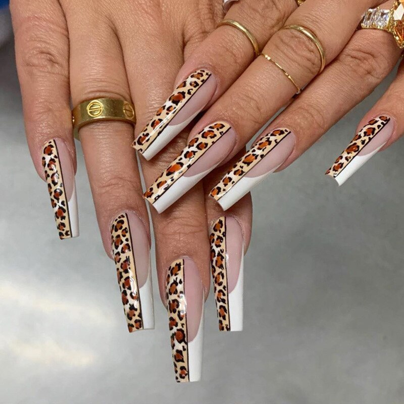 Fake Nails Heart Pattern Full Cover Fake Nails DIY Glue Press On Nails Nail Supplies For Professionals JP1447