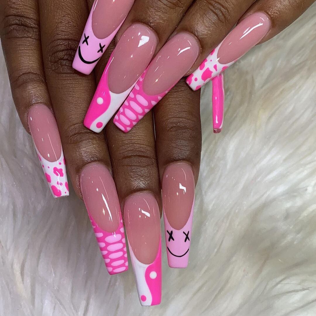 Fake Nails Heart Pattern Full Cover Fake Nails DIY Glue Press On Nails Nail Supplies For Professionals JP1153