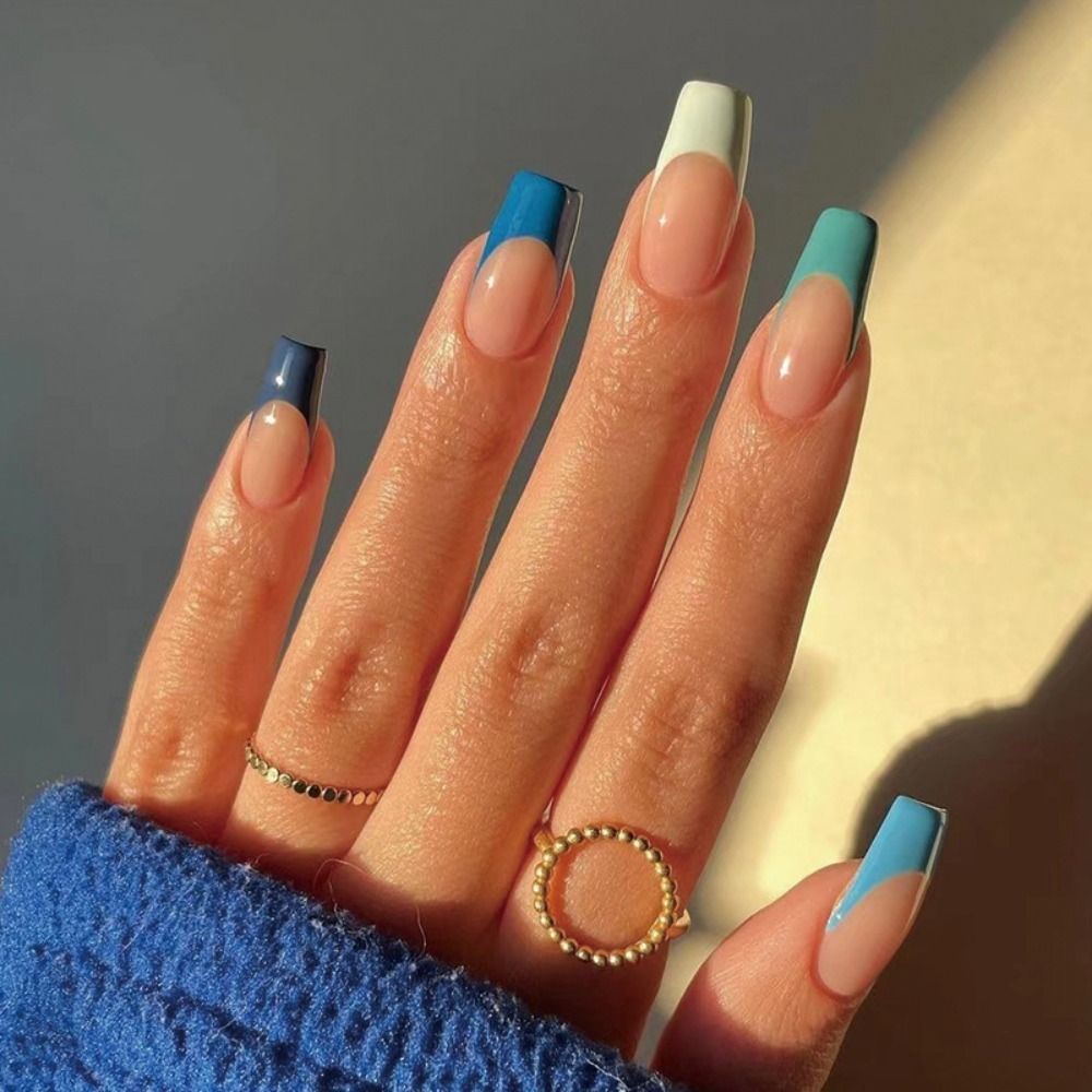 Fake Nails Press On False Nail Advanced Nail Art Wearable French With Rhinestone Glitter Designs Designs Nail Tips DIY Tools JP1946