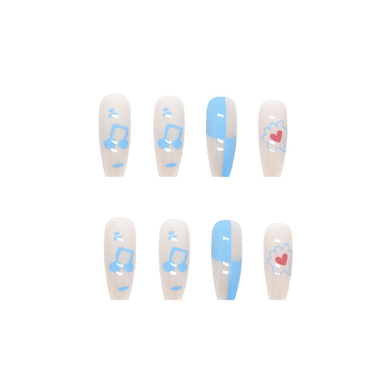 Fake Nails With Glue Full Cover Nail Tips Press On Nails DIY Manicure Tools 24Pcs Oval Head False Nails Pink Almond Artificial