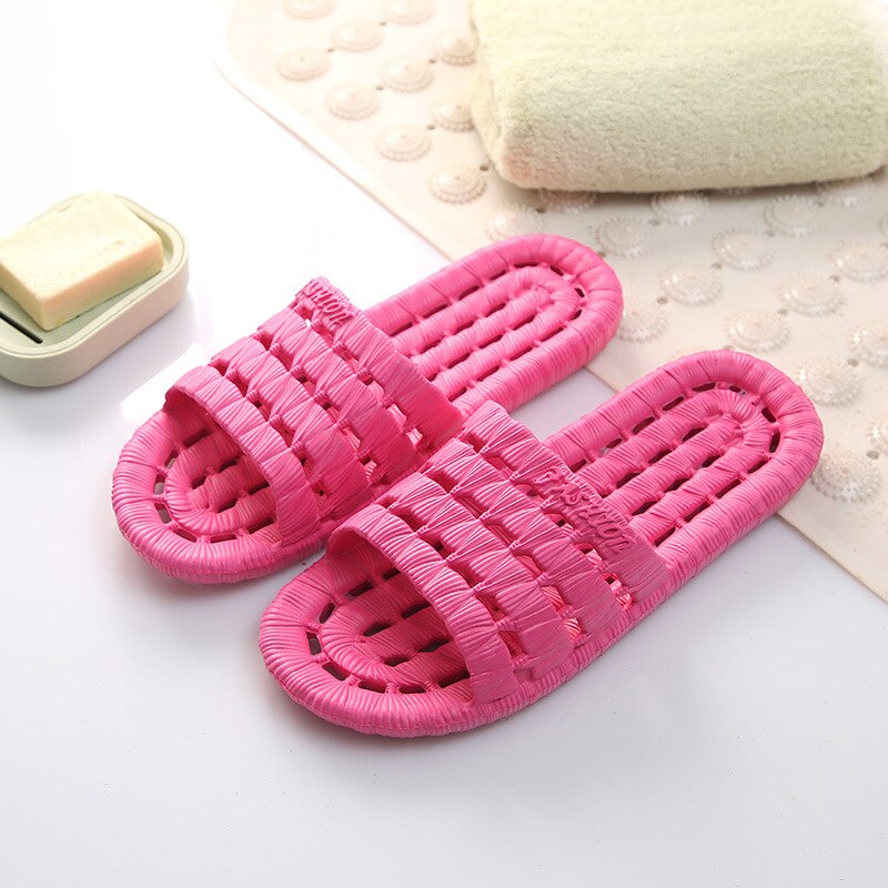 Family Bathroom Slippers Home Indoor Non-slip Unisex Solid Soft Bottom Slipper Sandals Women and Men Slippers Flat Shoes Rhodo for women