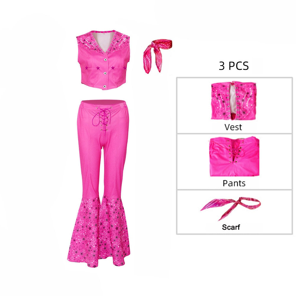 Fancy Barbie Costume for Adult Adorable Pink Lady Cosplay Girls Clothing Woman Halloween Classic Doll Role Play Barbie Dress up Dress up A