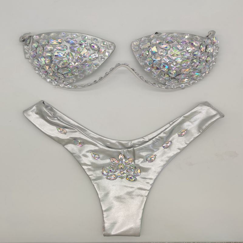 Fancy Diamond Bikini Sew Diamonds Silver