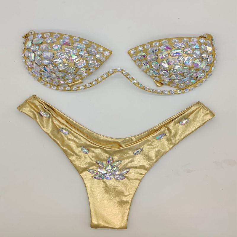 Fancy Diamond Bikini Sew Diamonds Gold