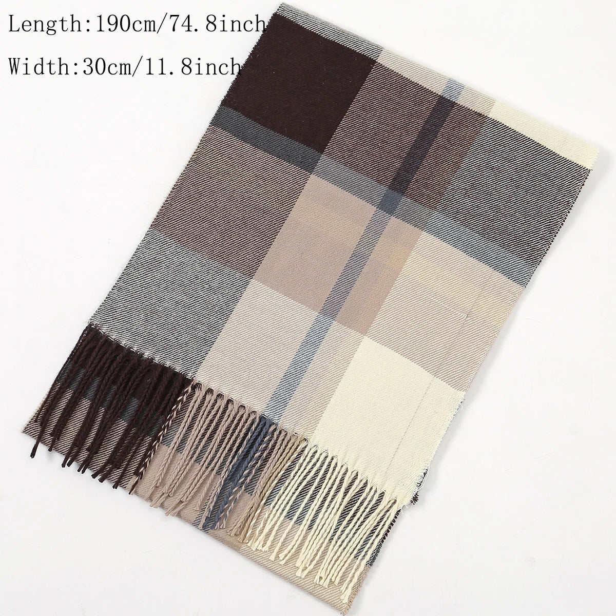 Fashion Fake Cashmere Scarf Winter Plaid Tassel Shawls For Women Men Pashmina Outdoor Windproof Warmer Scarves Shawl 190*30cm