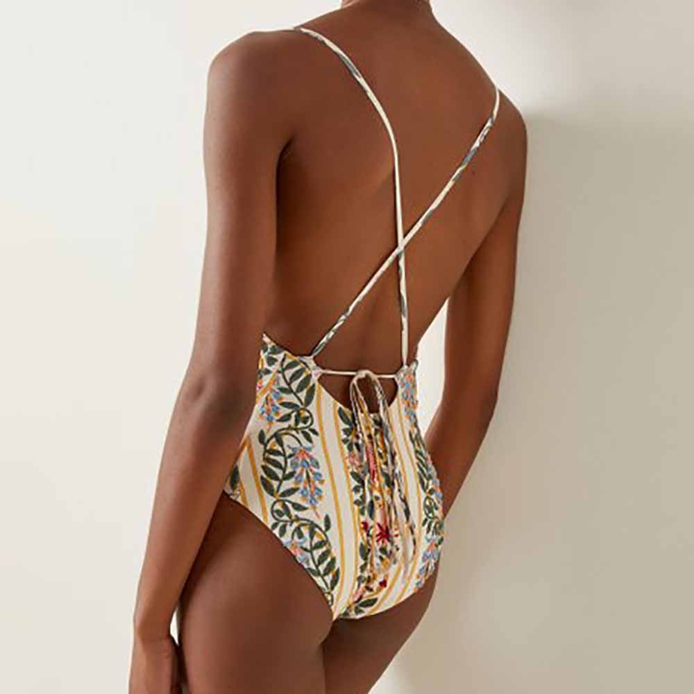 Fashion Floral One-piece Swimsuit Micro Bikini Extreme Sexy Women Swimwear - Beach Dress Bathing Suit Swimming Biquini Luxury