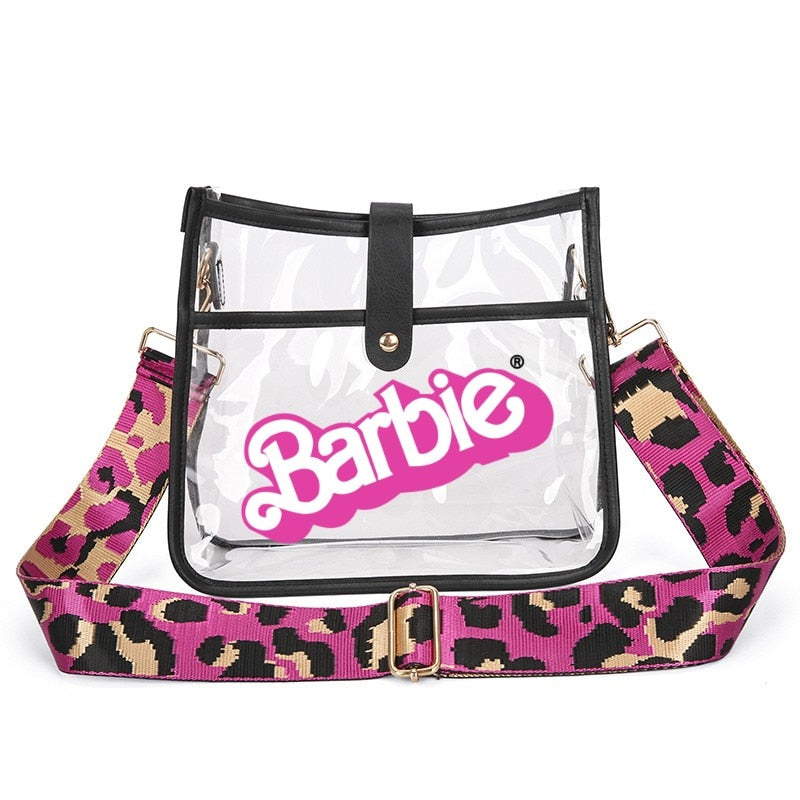Fashion Ladies Barbie Letter Shoulder Bag Anime Kawaii Princess Female Candy Color Transparent Pvc Square Bag Women Handbag bag 2