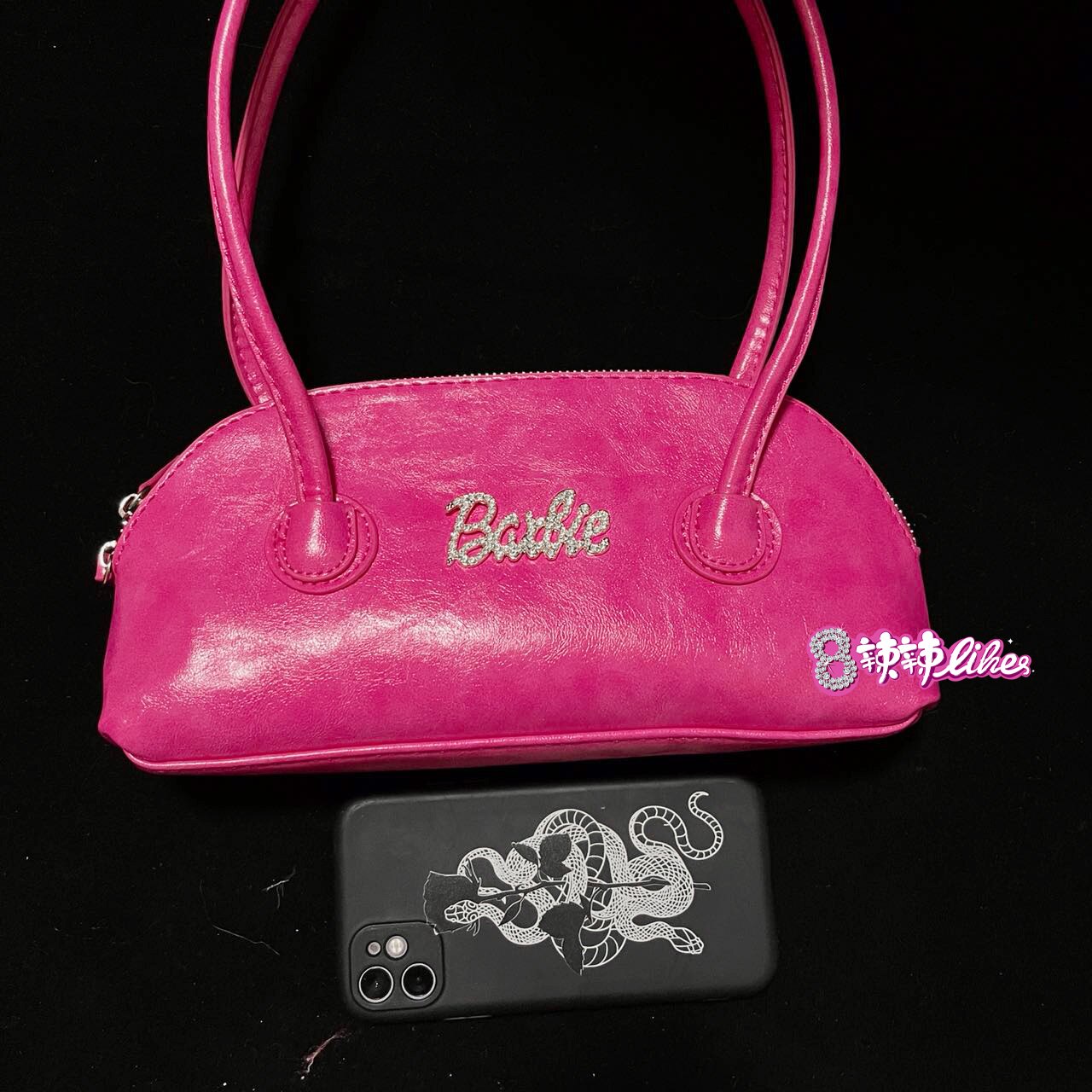 Fashion Ladies Barbie Rose Pink Handbag Y2K Girls Harajuku Ins Diamond Letters Messenger Tote Bag Female Shopping Pouch Gifts