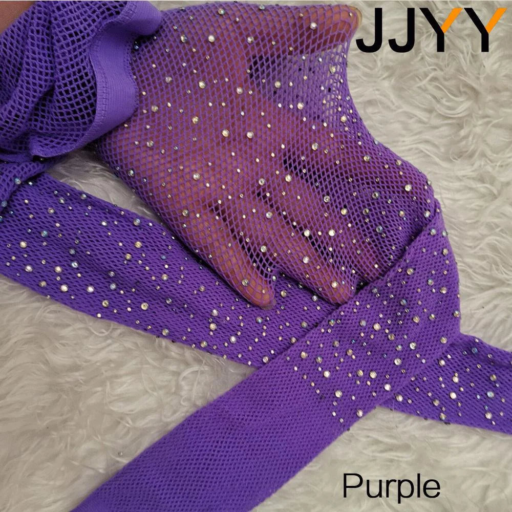 Fashion Shiny Fishnet Tights Pantyhose Glitter Small Mesh Thin Pantyhose Women PURPLE One Size