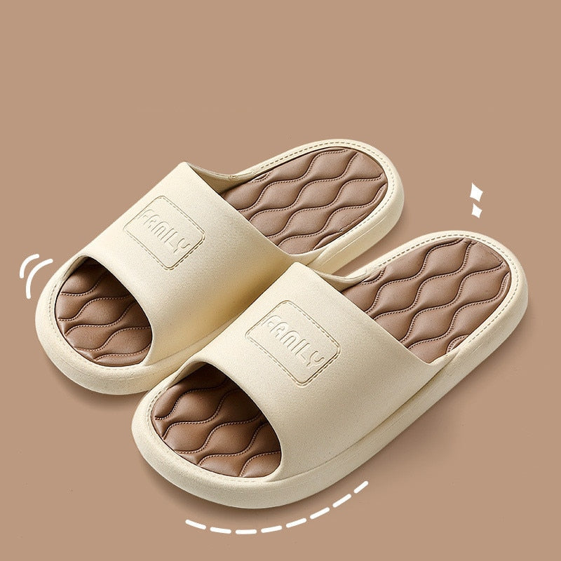 Fashion Women Men Slippers Indoor Outdoor Flip Flops Summer Beach Sandals Soft Non-Slip Bathroom Flats Couples Home Shoes Coffee