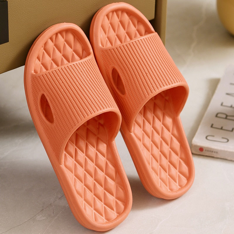 Fashion Women Men Slippers Indoor Outdoor Flip Flops Summer Beach Sandals Soft Non-Slip Bathroom Flats Couples Home Shoes L0Orange