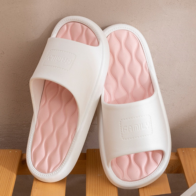 Fashion Women Men Slippers Indoor Outdoor Flip Flops Summer Beach Sandals Soft Non-Slip Bathroom Flats Couples Home Shoes