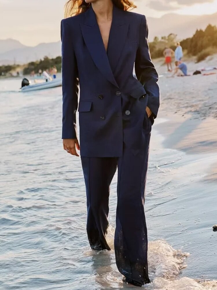 Fashion Women's Suit Set Autumn Outfits for Women Women's Suits Set 2 Elegant Pieces Woman Pants Chic Trouser Blazer